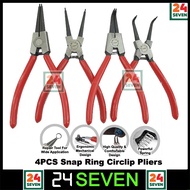 [ READY STOCK ] 4pcs Circlip Plier Snap Ring Plier Bend Straight Internal /External Ring Remover Cir