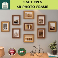 1 Set 9Pcs 5R Photo Wall Photo Frame, Modern Simple Nine-Square Grid Wedding Photo Wall Creative Pho