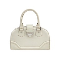 Louis Vuitton (LV)Bowlling牛皮白色金屬鎖扣保齡球包手提包