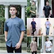 KEMEJA KATUN Clothes michan fuku man michan clothes short-sleeved adultkoko Men's Muslim Clothes Sho