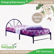 SHSB Uganda Single Size / Solid Wood / Metal Bed / Katil Kayu + Besi