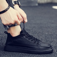 Spring kitchen chef social spiritual guy waterproof non-slip Spring Black Casual Leather Shoes kitch
