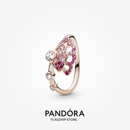 Pandora 14k Rose Gold Plated Pink Fan Ring