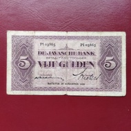 Uang Kuno 5 Gulden Coen TTD Prasterink / Uang Kuno 5 Coen