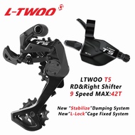 LTWOO T5การจัดกลุ่มความเร็ว9ระดับทริกเกอร์ขยับกรงยาวสำหรับชิ้นส่วนจักรยานเอ็มทีบี