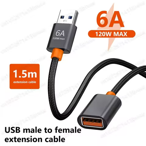 NNBILI 6A USB 3.0/2.0 Extension Cable High-Speed Data Transfer for PC Laptop TV Xbox One/Series X SS