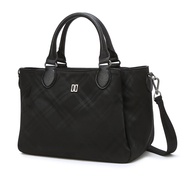 DAKS Black House Check Lightweight Tote Bag with Detachable Shoulder Strap Shoulder Crossbody Bag / 