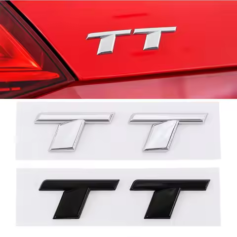 3d ABS Chrome Black TT Logo Letters Car Trunk Emblem Badge Decal For Audi TT RS MK1 8N 8J MK3 8S MK2
