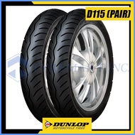 ∇ ❏ ∇ Dunlop Tires D115 70/90-14 34P &amp; 80/90-14 40P Tubeless Motorcycle Tires (Front &amp; Rear)