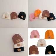 ww Baby Hat Autumn Winter Cartoon  Knitted Warm Bonnet Caps Solid Color Breathable Headgwear for 3 M