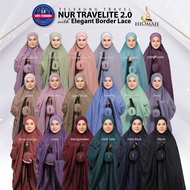 NUR TRAVELITE 2.0 SERIES by TELEKUNG HIQMAH Telekung Travel with Elegant Border Lace, Kompak, Ringan
