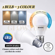 MOODI 3 COLOUR LED BULB 12W E27 Holder Switchable Energy Saving