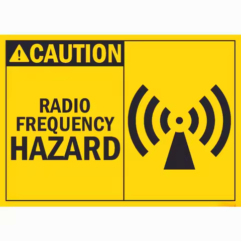 Car decoration decal sticker Radiation Hazard Sign Caution Radio Frequency Hazard Vinyl Sticker 13cm