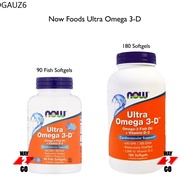 ✅ READY STOCK✅ Now Foods, Ultra Omega, 3-D, 600 EPA  300 DHA, 90  180 Fish Softgels (Omega 3 D, 3D, D, D3)
