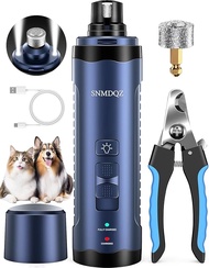 Dog Nail Grinder Dog Nail Trimmers and Clippers Kit with 2 LED Lights. Super Quiet ElectricNail Grin