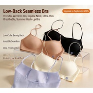 Trending Women's Low-Back Push-Up Bra - Seamless, Wire-free, Breathable | MXV4
