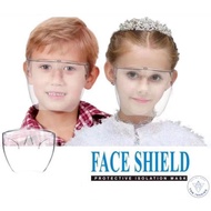 Full Face Shield KIDS Transparent Protective Mask with glasses cover (READY STOCK)