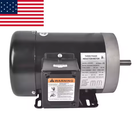AP03 MA0507F AC MOTOR, 3/4 HP, 3450 RPM, 3 Phase, 208-230V/460V, 56C/TEFC, WITH BASE