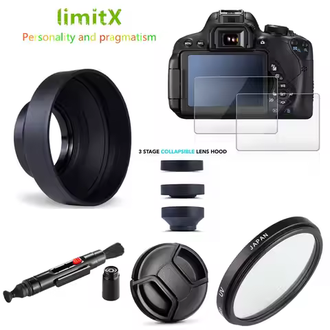 UV Filter Lens Hood Cap Cleaning Pen + 2x 9H Tempered Glass LCD Screen Protector For Panasonic Lumix