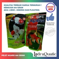 PELET PAKAN IKAN HIAS AGARU SINKING / FLOATING EXPIRED PANJANG TIPE TENGGELAM / MENGAPUNG 100 GR KUA