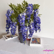 VALENTINE1 Artificial Flower, Durable Exquisite Wisteria Hanging Flowers, Trailing Fake Flowers Vine 3 Branches Simulation Silk Flowers Fake Flowers Home