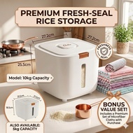 READY STOCK❤️Rice Storage Box (5Kg, 10Kg)Rice Dispenser Rice Box Premium Pet Food Storage Box  Kitch