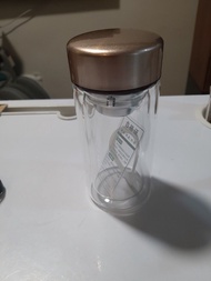 雙層隔熱玻璃杯連濾網