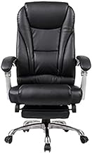 Office Chair High Back Chair Office Chair High Back Computer Desk Chair PU Leather Chair Swivel Chair With Footrest Gaming Chair (Color : Black, Size : 51X50X114-123CM) hopeful