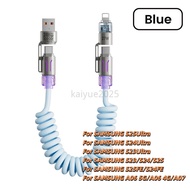 4 in 1 240W Spring Cable USB Type C To Type C Cable Fo SAMSUNG S25FE S24FE  S25Ultra S24Ultra  S23Ul