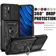 Casing For Xiaomi Poco X3 GT M3 Pro NFC F3 Shockproof Phone Case Armor Ring Bracket Stent Push Camer