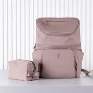 【20L出遊 4 件組】育兒包/ 防水袋/ 桌邊勾/ 掛勾超值組合(粉)