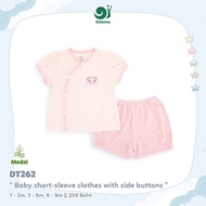 Dokma (4.5-8.8kg) DT262.p Children's Short-Sleeved Shirt Set Baby Short-sleeve Clothes (1-3M 3-6M 6-
