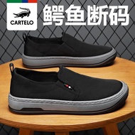 A-6💘Cartelo Crocodile Men's Shoes Ice Silk Breathable Old Beijing Cloth Shoes Men's Slip-on Summer New Canvas Shoes Clot