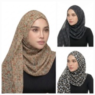de.aila Ironless Printed Wideshawl Corak Tudung Viscose Cotton Shawl Labuh