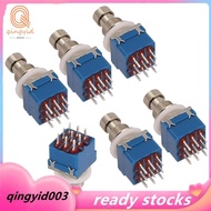 6PCS Guitar Effect Pedal Switch 3PDT Foot Switch PCB Button Latching On-on 9 Pins True Bypass Blue