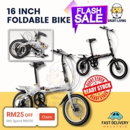 Folding Bicycle 16 Inch 6 Speed Double Disc Brake Shock Absorber Foldable Bike Basikal Lipat 折叠脚踏车 运