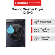 Toshiba T15 TWD-BM135GF4S Morandi Gray Smart WiFi Control Front Load Combo Washer Dryer 12.5/8kg Water Efficiency 4Ticks