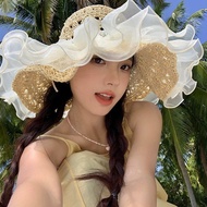 Sun Hat for Women Wide Along The Beach Hat Women's Summer Straw Hat Women's Beach UV Protection Hat