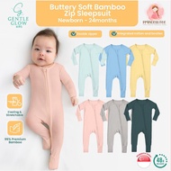 🇸🇬 🎁0-24M  Buttery Soft Bamboo Baby Zip Sleepsuit Toddler Newborn Baby Bamboo Sleepsuit Zip Up bambo