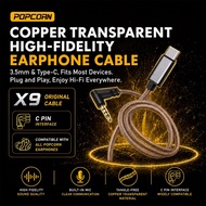 Popcorn Type-C IEM Upgraded Memory Ear Hook Audio Cable with Microphone For Popcorn / Kz / Qkz
