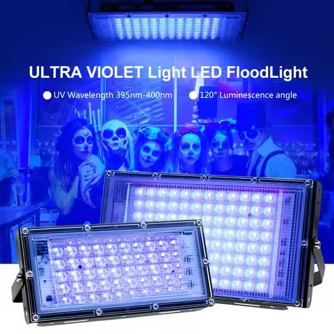 Latest 50/100/200/300W Floodlights 365nm UV Curing Light Fluorescent Party Stage Theater Purple Ligh