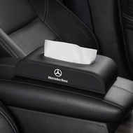 A leather car tissue box is suitable for Mercedes Benz W203 W205 W210 W212 E320 C200 GLK CLA car interior accessories