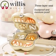 WILLIS Pill Case, Dispensing 7 Grids Pill Storage Box, Portable Weekly Plastic Dustproof Medicine Box Travel