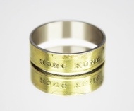 香港硬幣戒指 50 美分 1994 年香港硬幣戒指男士硬幣戒指