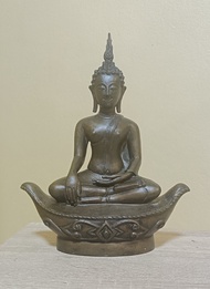 หน้าตัก5.8นิ้ว พระพุทธรูปบูชา พิมพ์มารวิชัย ศิลปะสุโขทัย นั่งฐานเงิน พ.ศ. 2515+  สวยมือนิ้วกระดิก ขน