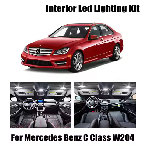 17pcs Canbus LED Interior Reading Dome Light Kit For Mercedes Benz C Class W204 Sedan C180 C200 C220