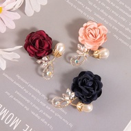 Rose Flower Brooch Pin /Red Blue Rozet/Flower Corsage /Pearl water diamond brooch /Flannel corsage