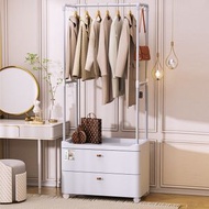 2c42 (大號）多功能衣帽架 可移動掛衣架 落地晾衣架 雜物收納架 收納筐置物架 衣物收納籃 臥室儲物架 衣服收納神器  角落衣架收纳柜