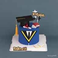 Original Graduation Season Cake Decoration Graduation Trencher Cap Clothing Gold Ranking Title College Entrance Examinat