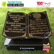 Batu Nisan Makam/Kuburan Muslim/Islam plus Dudukan Bentuk Buku Ukuran Besar 30x40 Murah